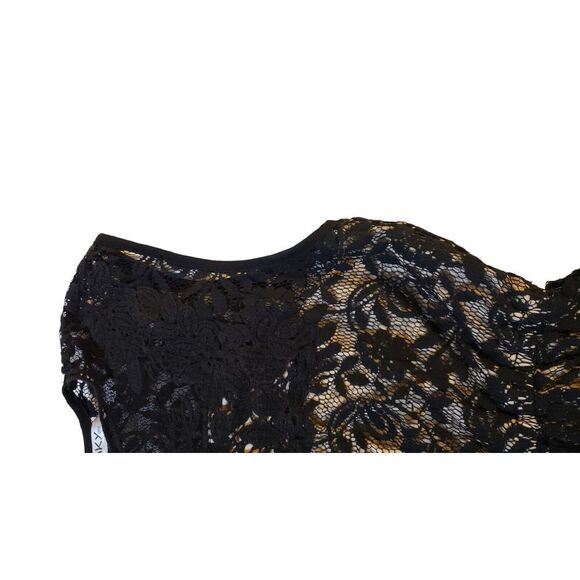 Pinky Ivory Black‎ Lace Crew Neck Sleeveless Mini Fit & Flare Dress Women Size M - Picture 6 of 14